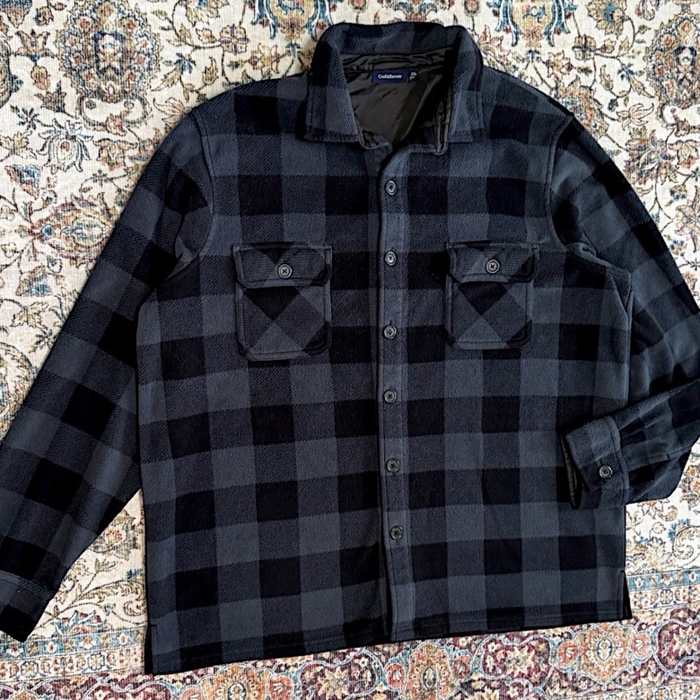 Y2K Croft & Barrow Plaid Fleece Jacket Shirt Shacket Size XL Button Down XL
